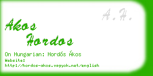 akos hordos business card